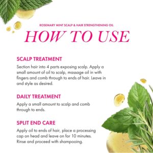 Mielle Organics Rosemary Mint Scalp & Hair Strengthening Oil for All Hair Types (2 Fl Oz)